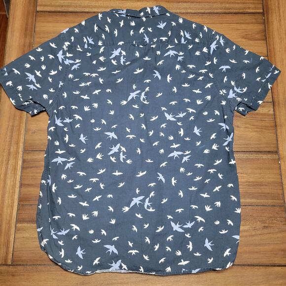 Cactus Man Ricky Singh Full Button Dark Blue Slim Fit Shirt w/ Birds -Size Large - Picture 3 of 6